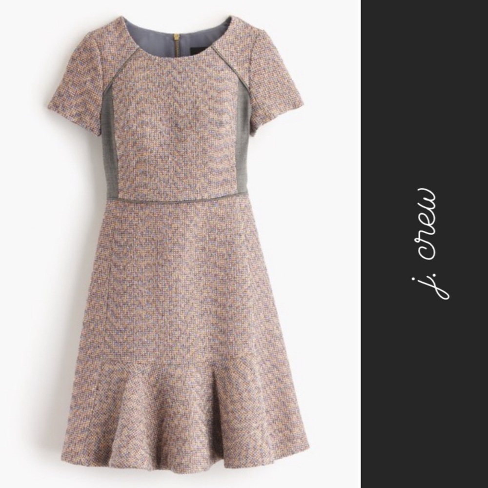 J. Crew Metallic Mixed Tweed Dress Gray • 2